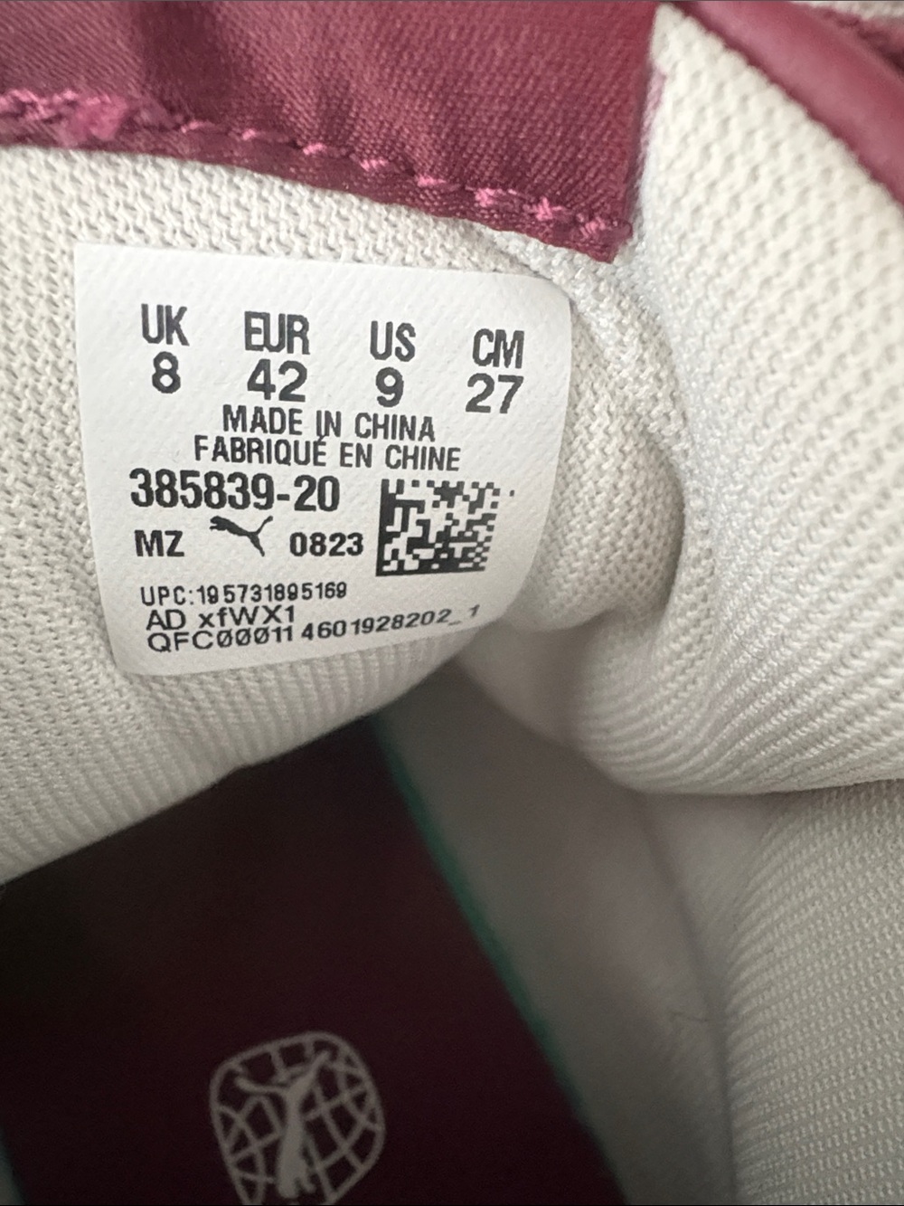EUC Men’s Puma Rebound Layup High-Top Sneakers - Burgundy and White Size 9 - Picture 8 of 10